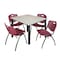 Kee Kee Square Table & Chair Set, Wood, Metal, Plastic Top, Maple TB4848PLBPBK47BY - alternate 1